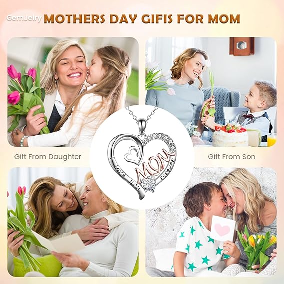 Mother's Silver Heart Necklace