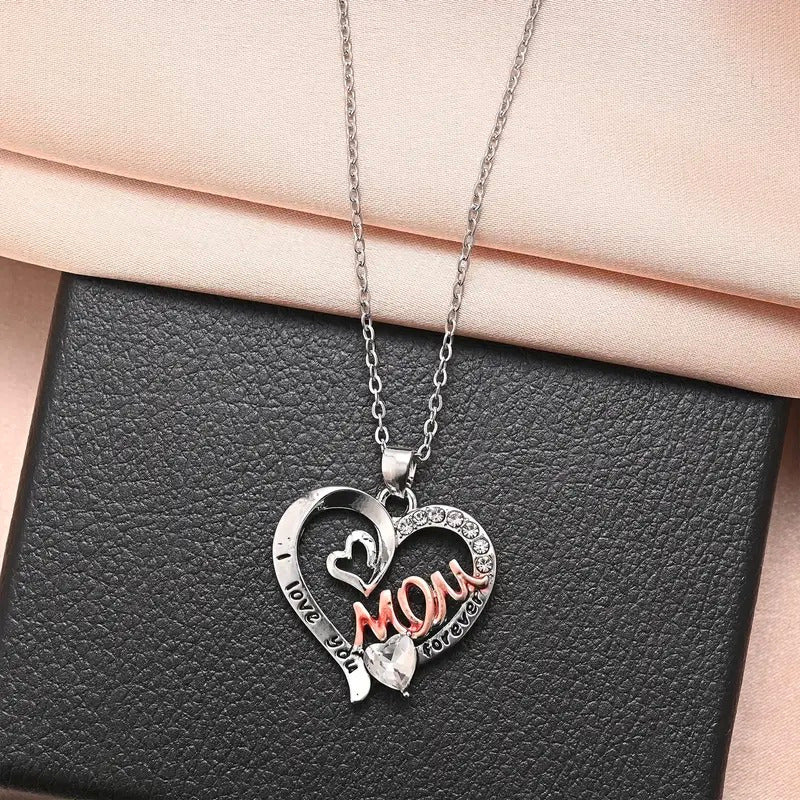 Mother's Silver Heart Necklace