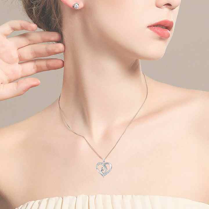 Mother's Silver Heart Necklace