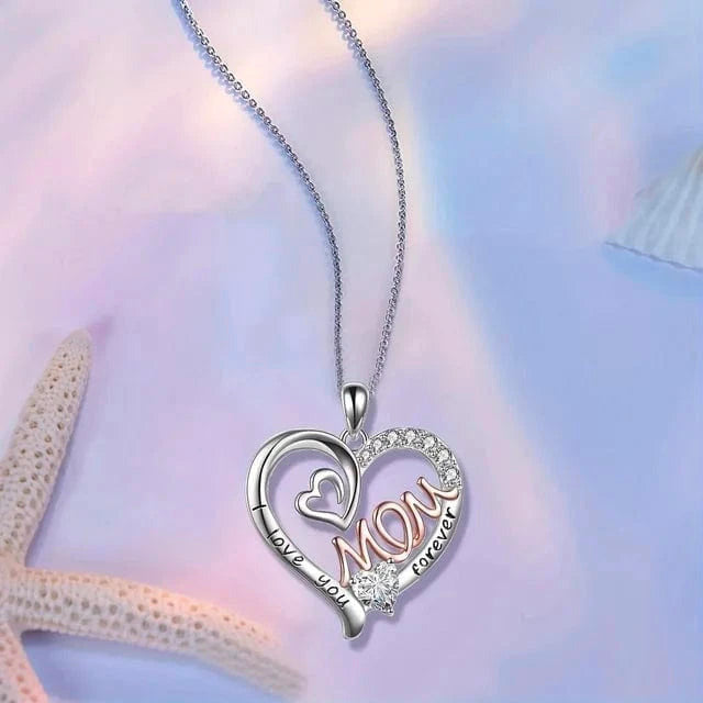 Mother's Silver Heart Necklace