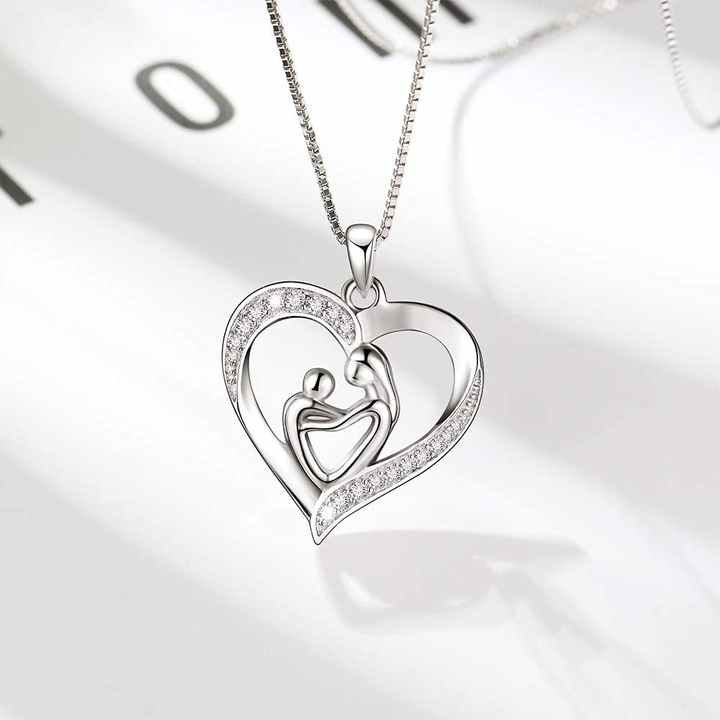 Mother's Silver Heart Necklace